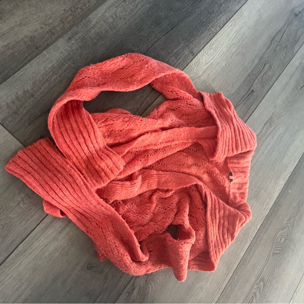 Free People Vibrant Coral Cardigan